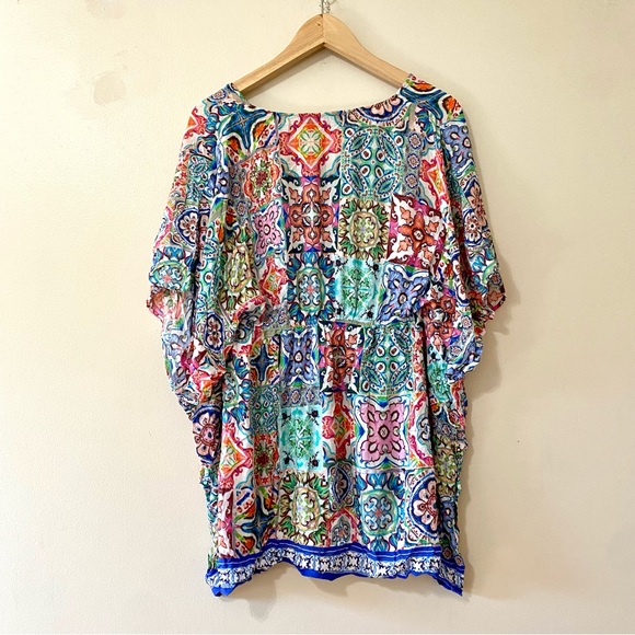 Nanette Lepore Swim Greek Tiles Goddess Caftan Coverup Small - Picture 8 of 12